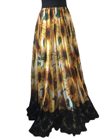 Dolce & Gabbana Sunflower Maxi Silk Skirt – IT40