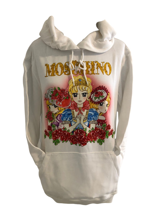 Moschino Hoodie Anime Logo white